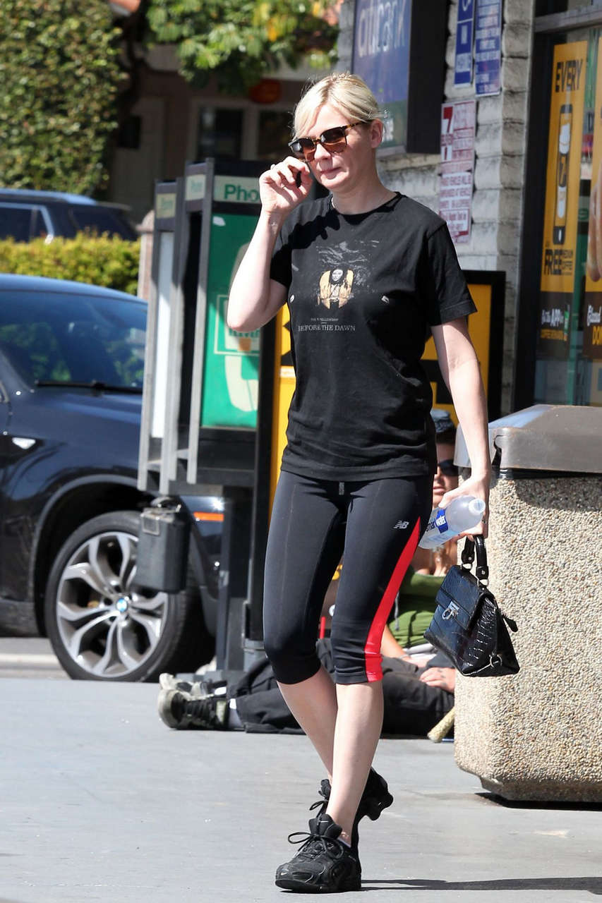 Kirsten Dunst Tights Leggings Arrives Gym Los Angeles