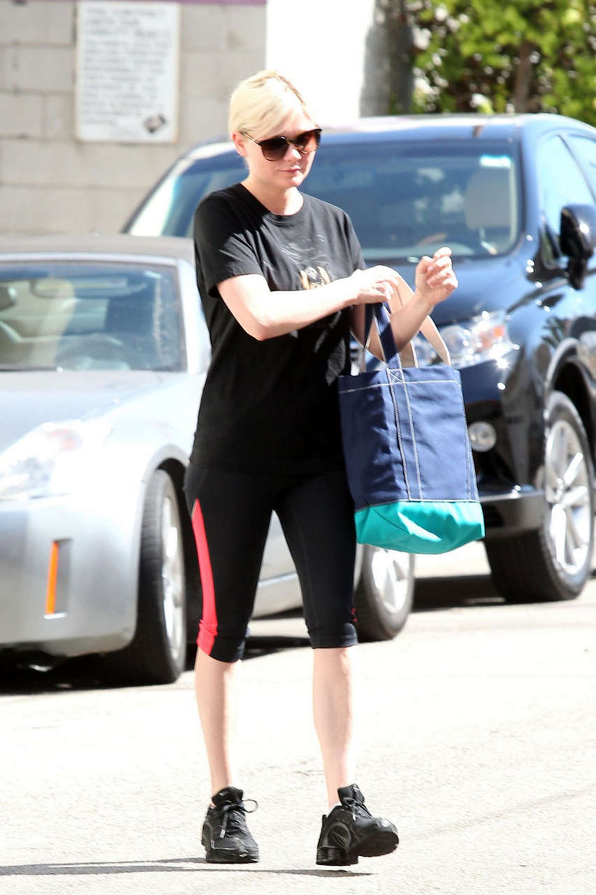 Kirsten Dunst Tights Leggings Arrives Gym Los Angeles