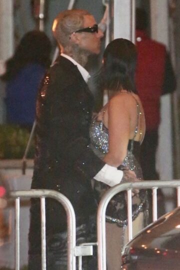 Kourtney Kardashian And Travis Barker Leaves Vanity Fair Oscar Party Beverly Hills