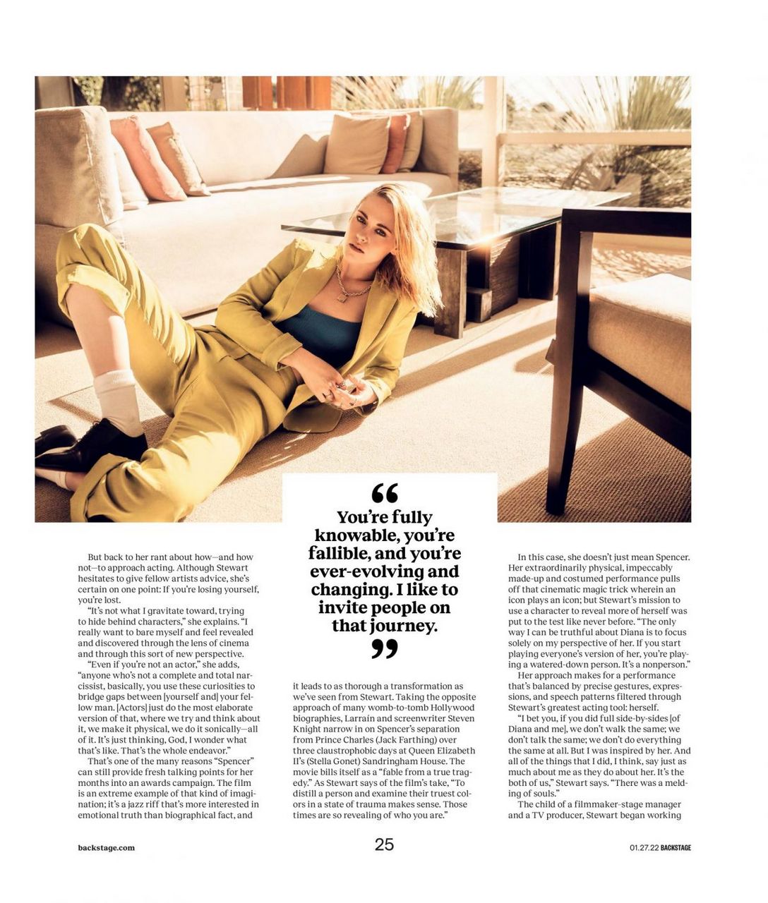Kristen Stewart Backstage Magazine January