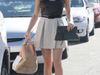 Kristin Cavallari Short Dress Leather Top Goes Shopping