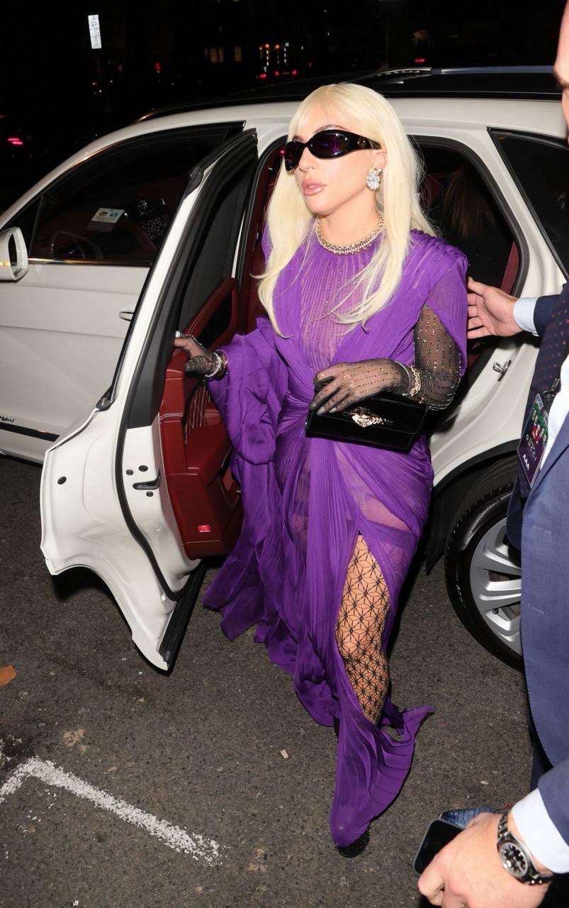 Lady Gaga Arrives Amazonica Restaurant For House Gucci Premiere Afterparty London