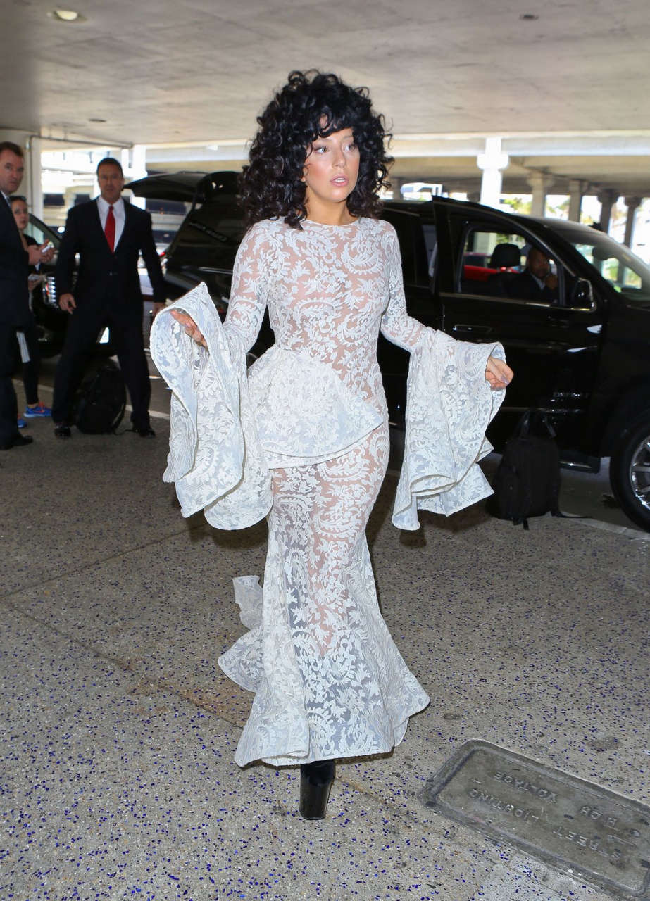 Lady Gaga Arrives Los Angeles International Airport