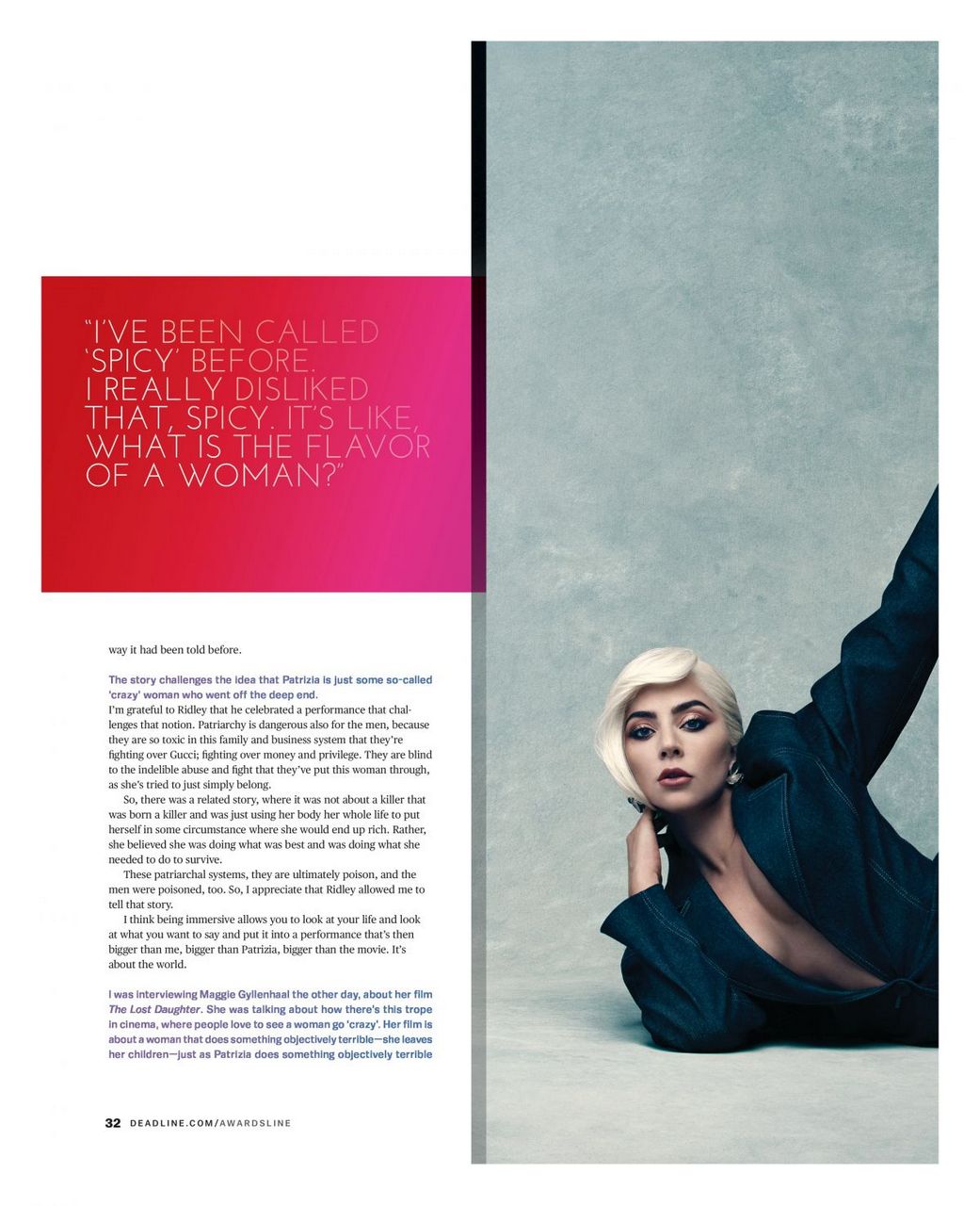 Lady Gaga Deadline Magazine January