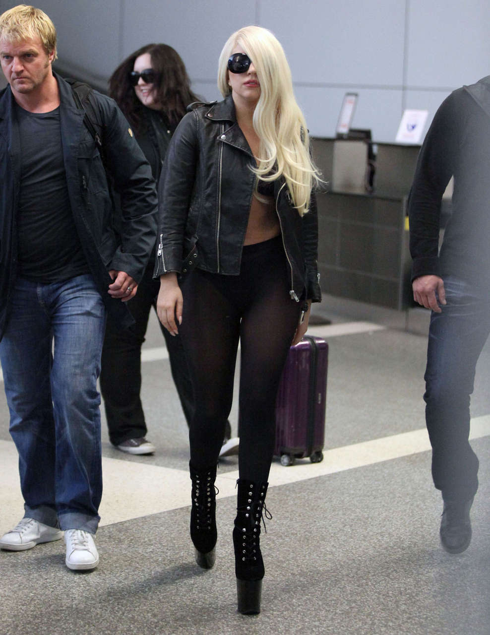 Lady Gaga Forgets Her Skirt Lax Airport