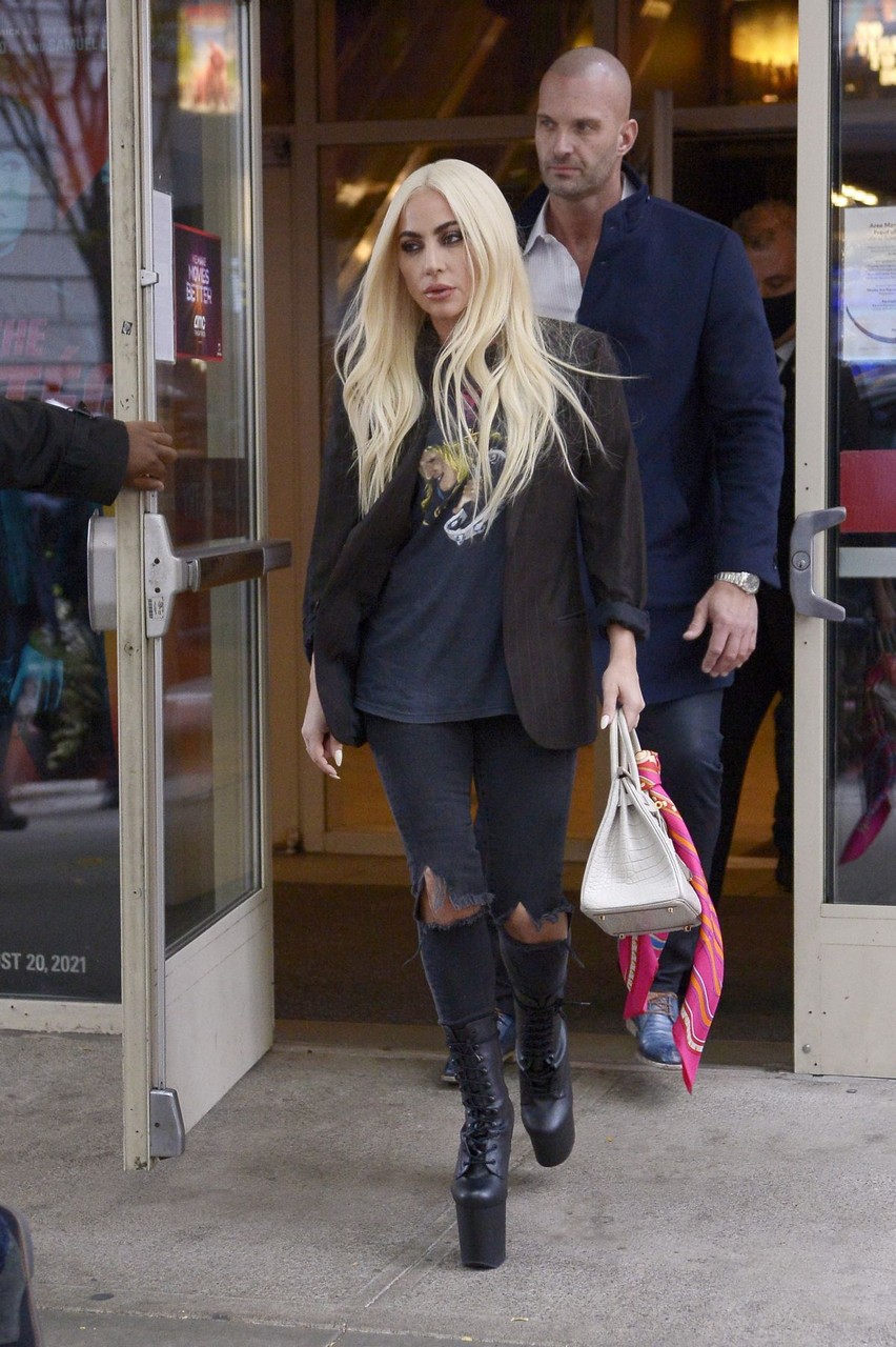 Lady Gaga Leaves Amc Theater New York