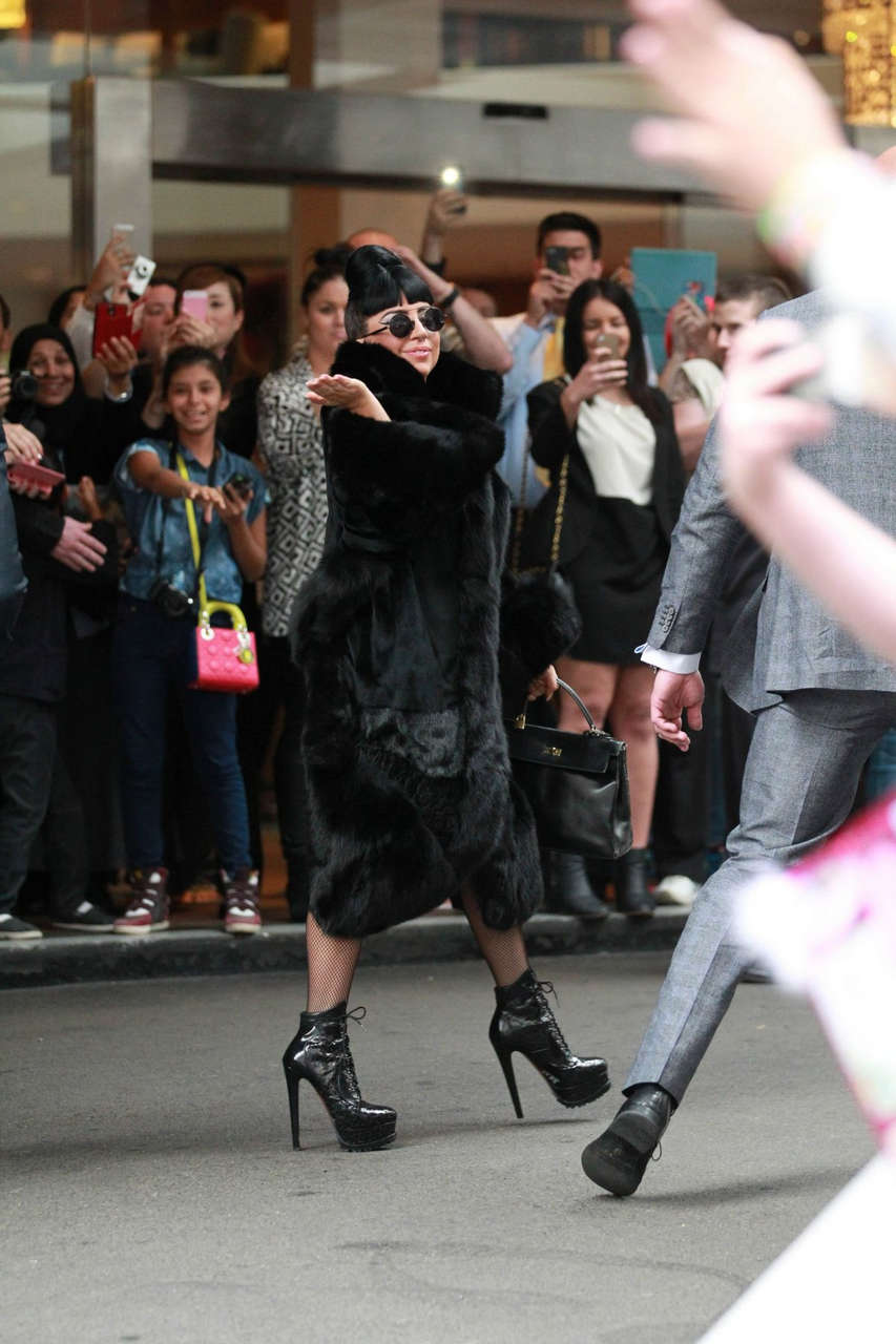 Lady Gaga Leaves Her Hotel Sydney