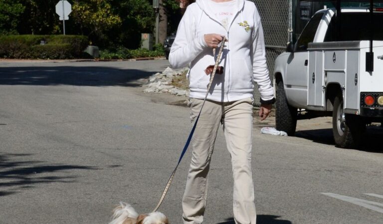 Lara Flynn Boyle Out With Her Dog Los Angeles (7 photos)