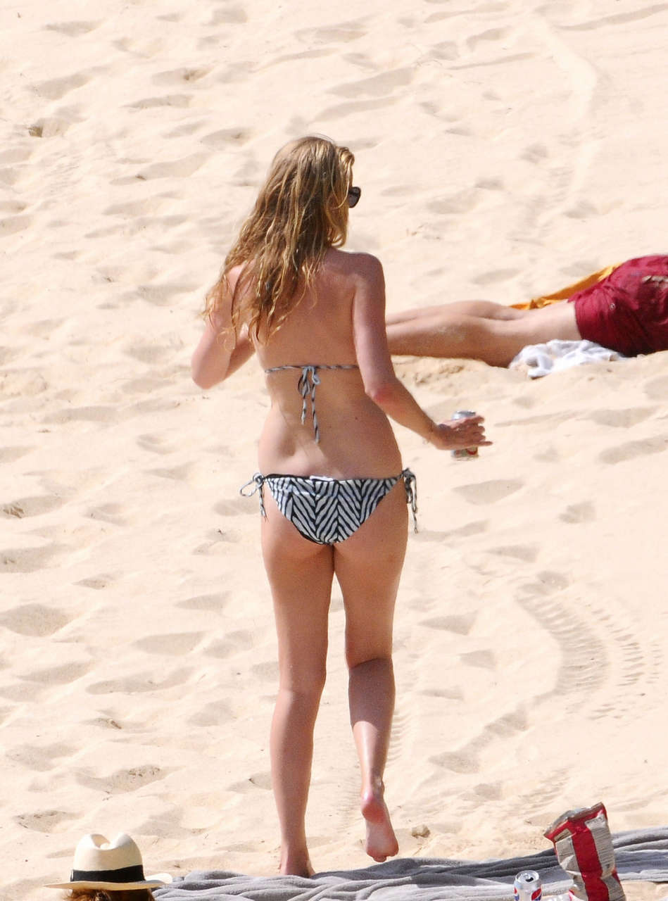 Lara Stone Bikini Candids Beach St Barths
