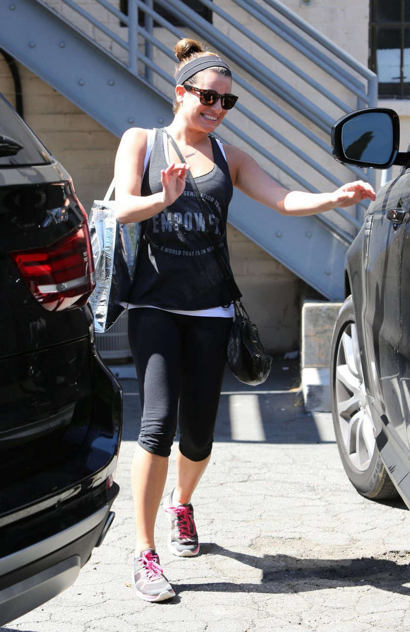 Lea Michele Leaves Yoga Studio Los Angeles