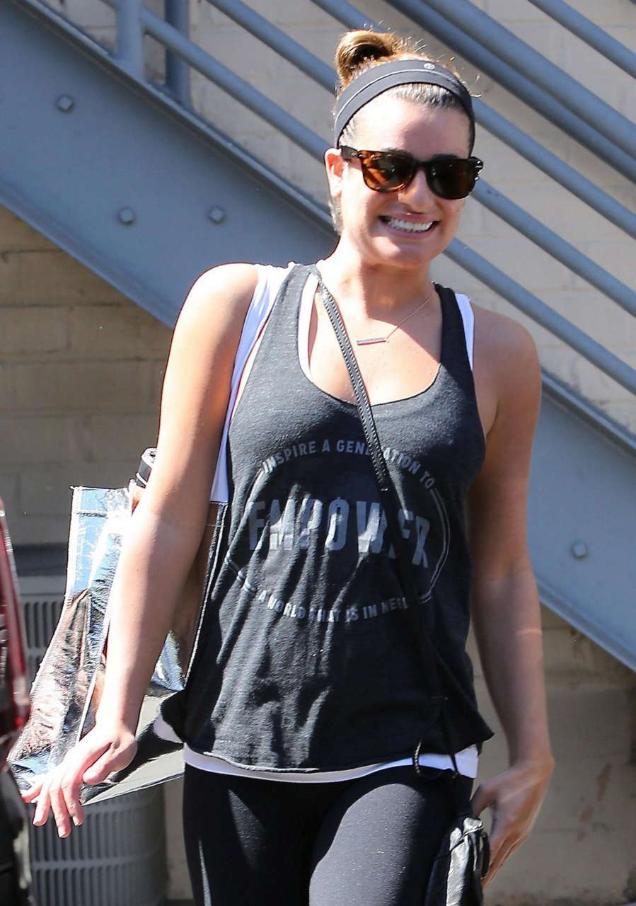 Lea Michele Leaves Yoga Studio Los Angeles
