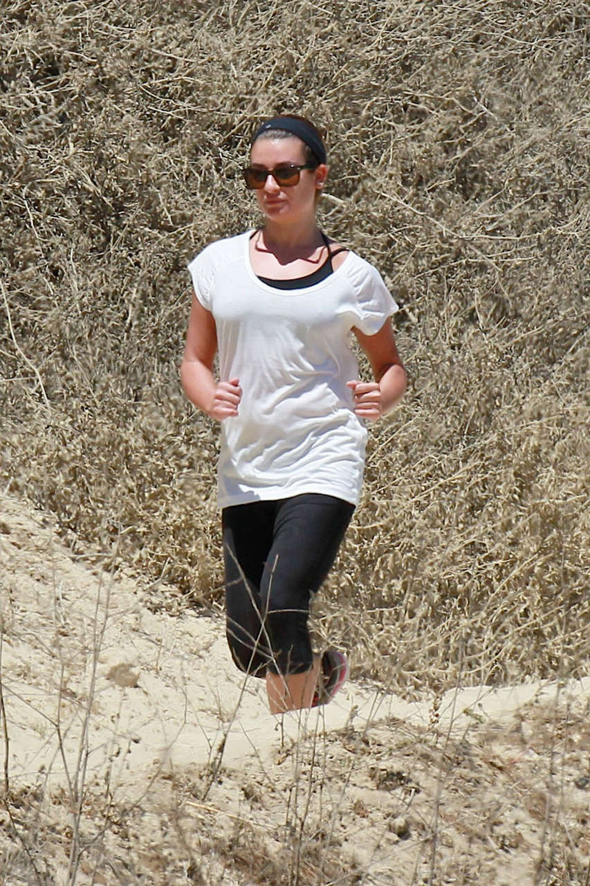Lea Michele Out Hikinig Hollywood Hills