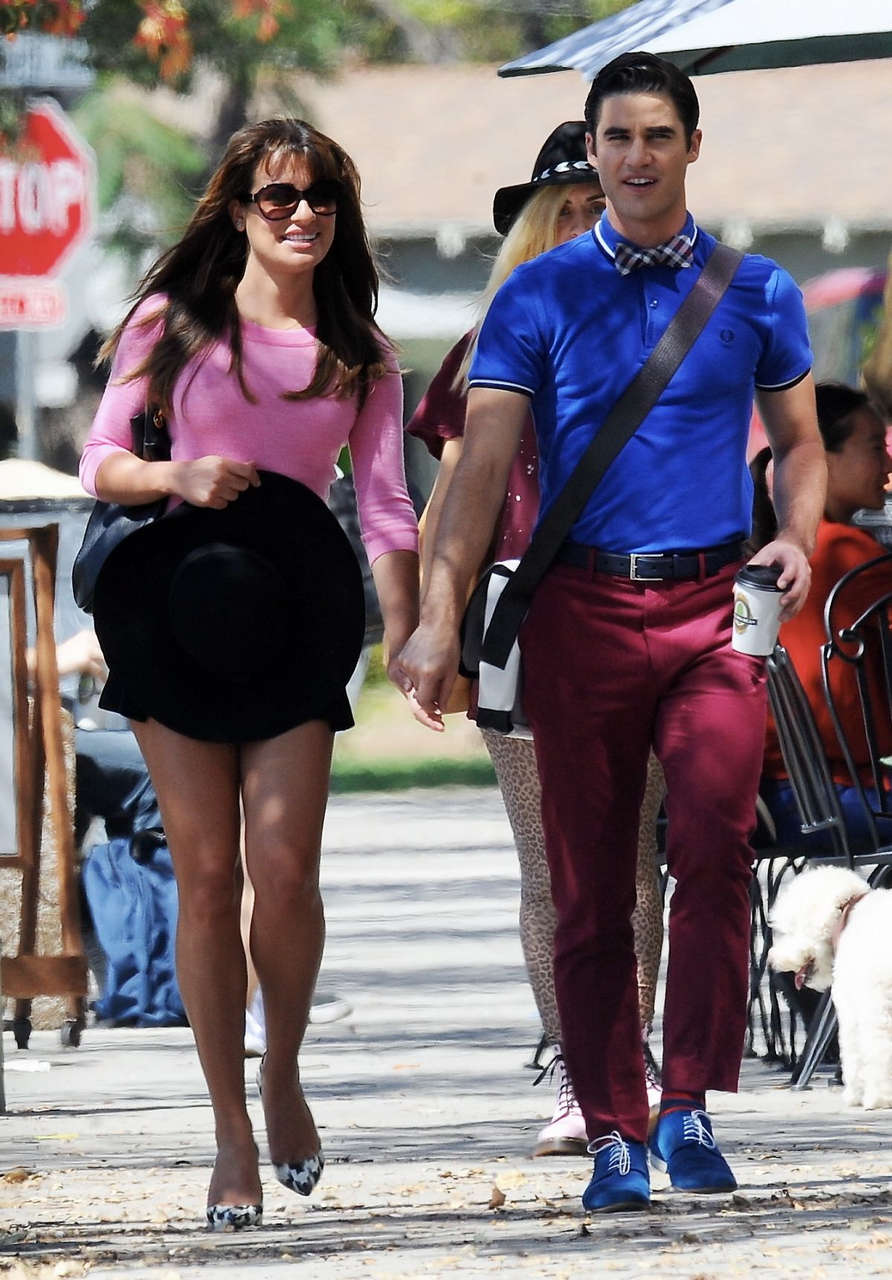 Lea Michele Set Glee Glendale
