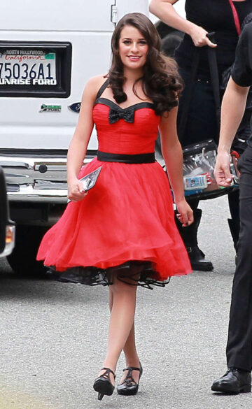 Lea Michele Set Glee Los Angeles