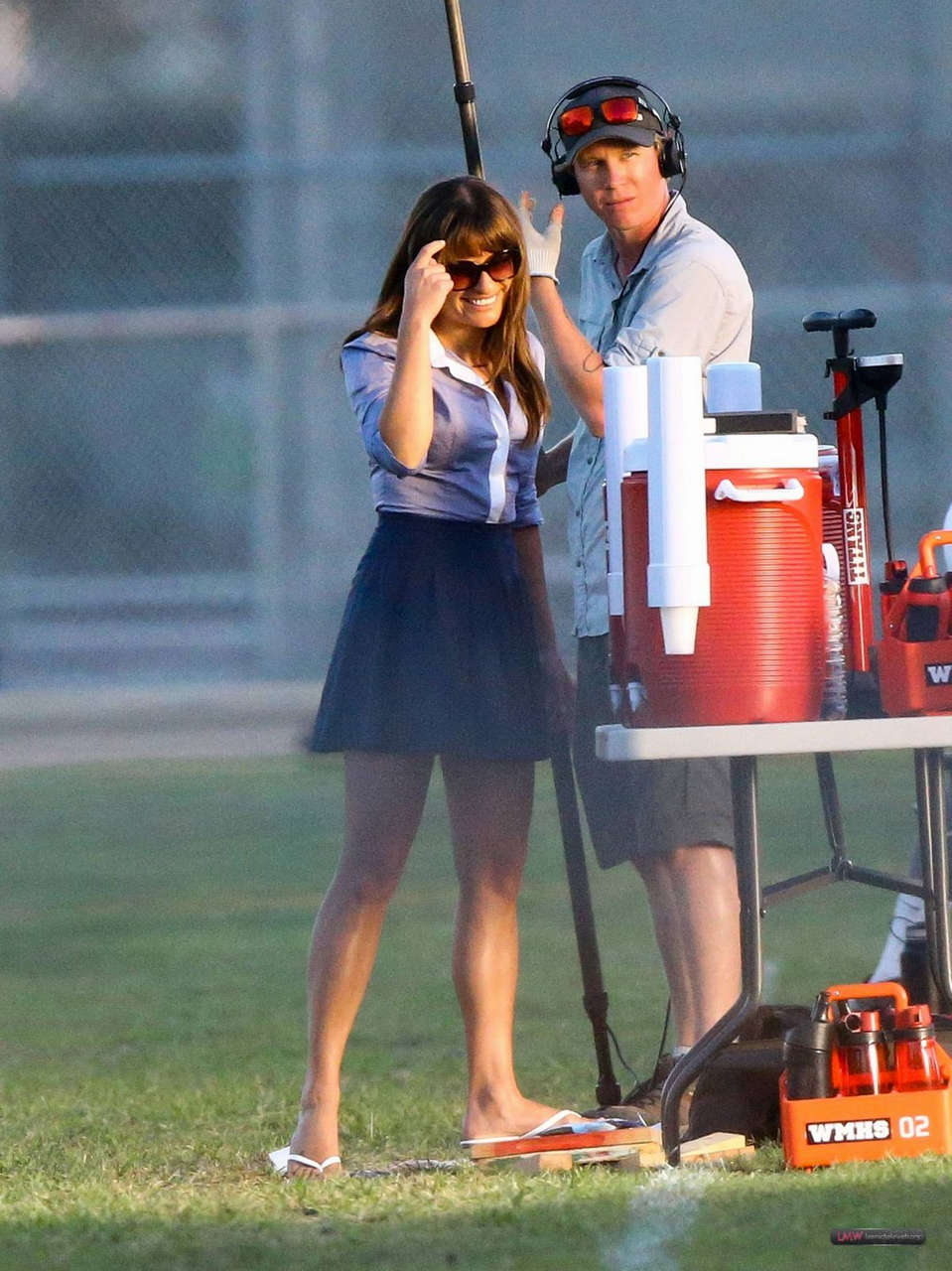 Lea Michele Set Glee Los Angeles