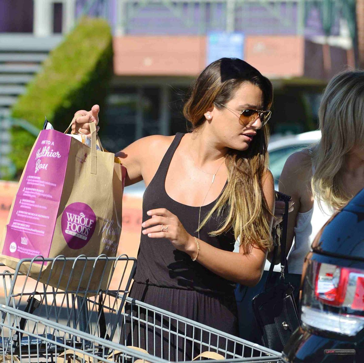Lea Michele Shopping Whole Foods Los Angeles