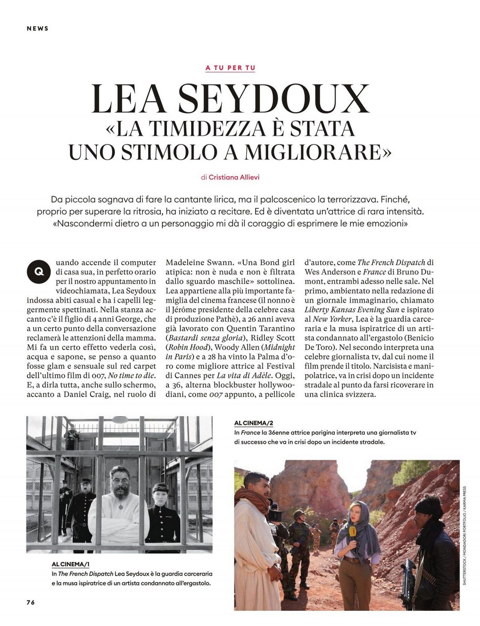 Lea Seydoux Donna Moderna November