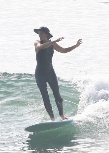 Leighton Meester Arrives Surfing Malibu