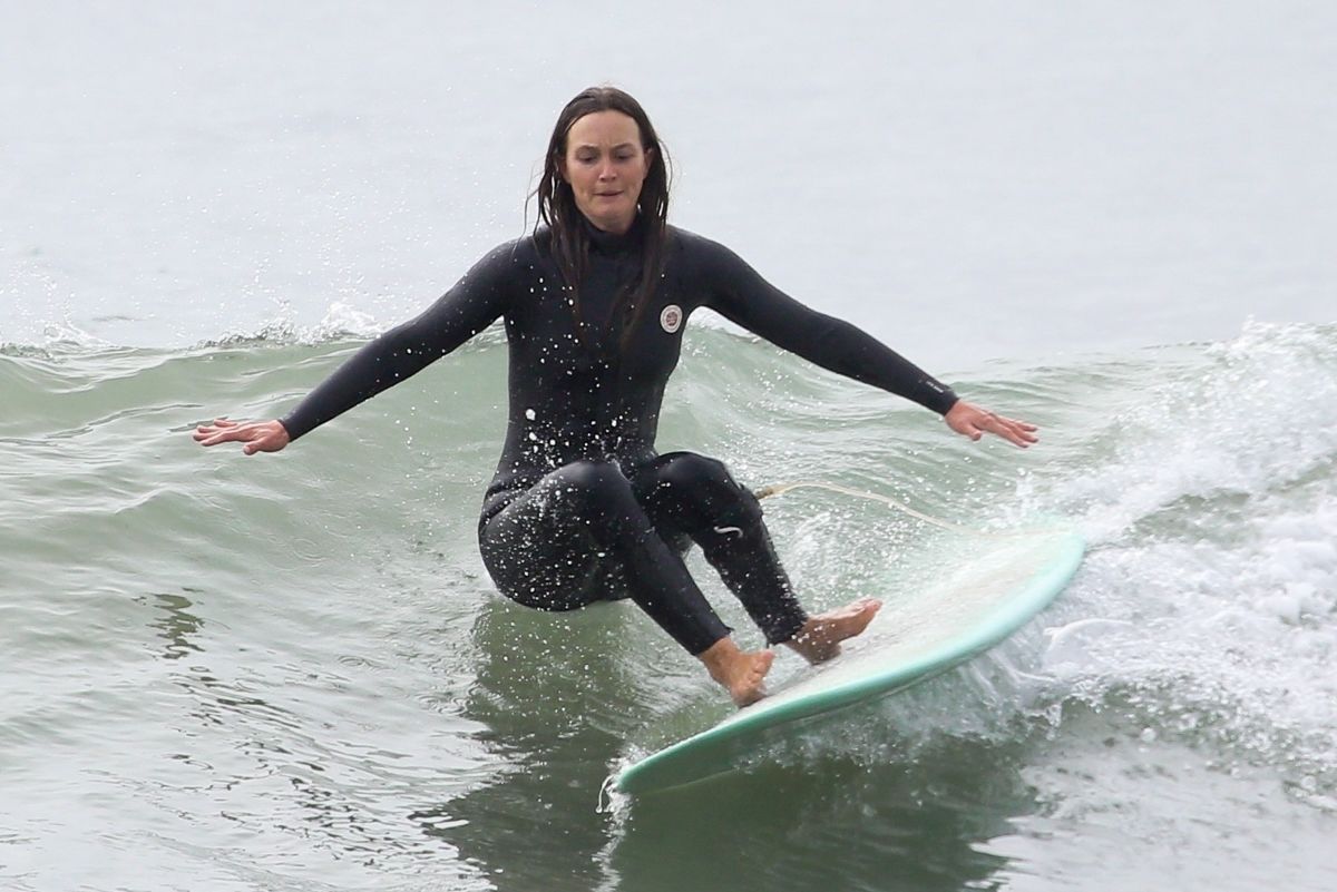 Leighton Meester Wetsuit Out Surfing Malibu