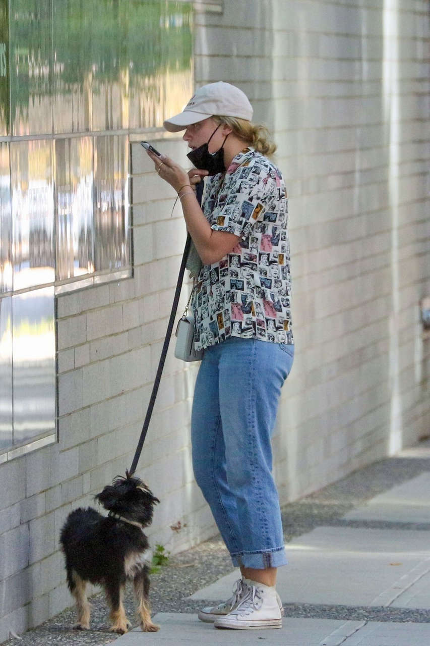 Lili Reinhat Out With Her Dog Vancouver