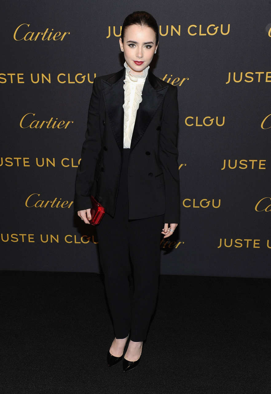 Lily Collins Cartiers New York City 70s Exhibition Preview Cocktail Reception