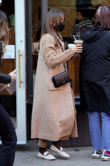 Lily Collins Coffee Shop New York