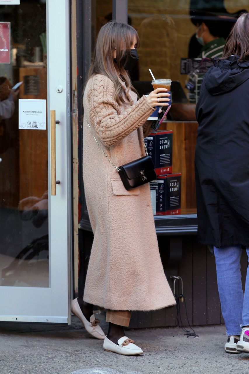 Lily Collins Coffee Shop New York