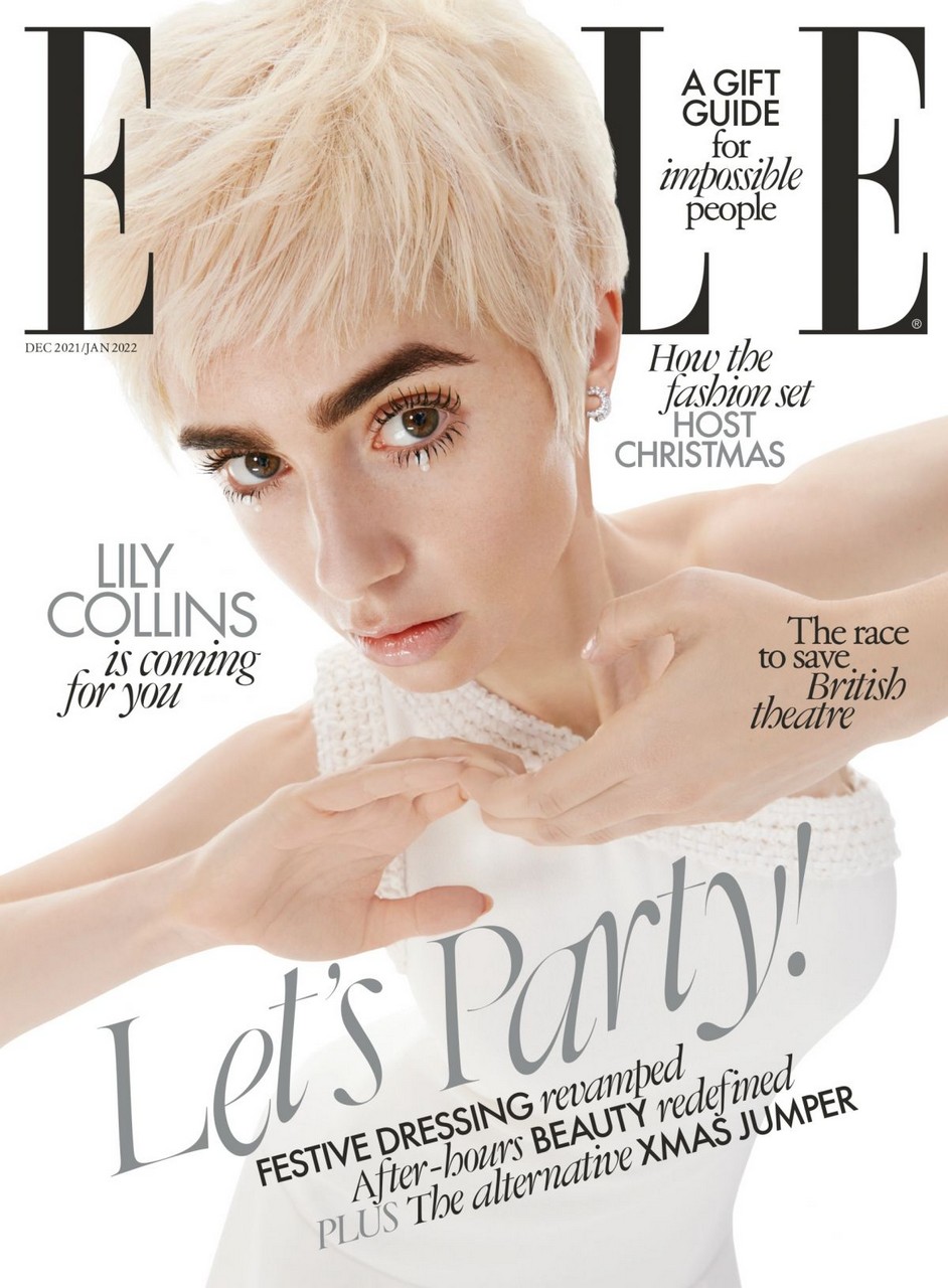Lily Collins For Elle Magazine Uk December 2021 January