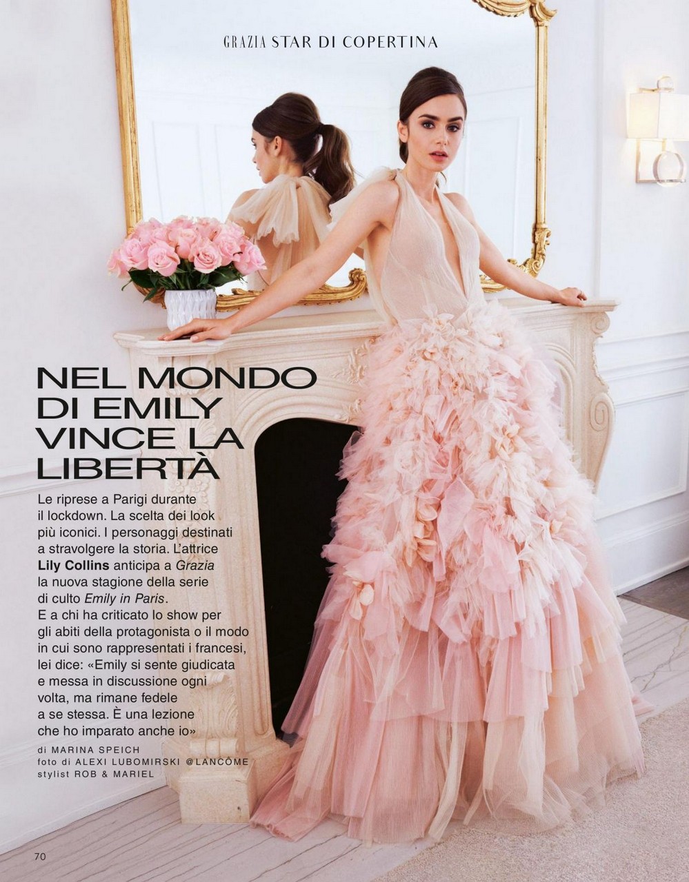 Lily Collins Grazia Magazine Italy December