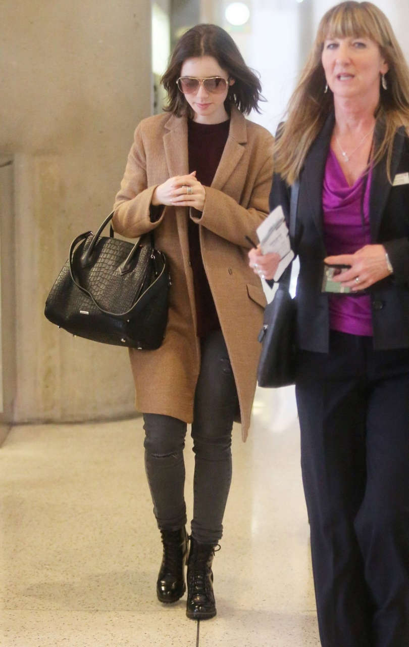 Lily Collins Lax Airport Los Angeles