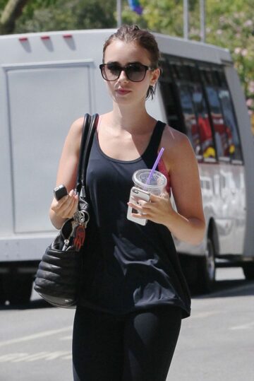 Lily Collins Leaves Gym Los Angeles