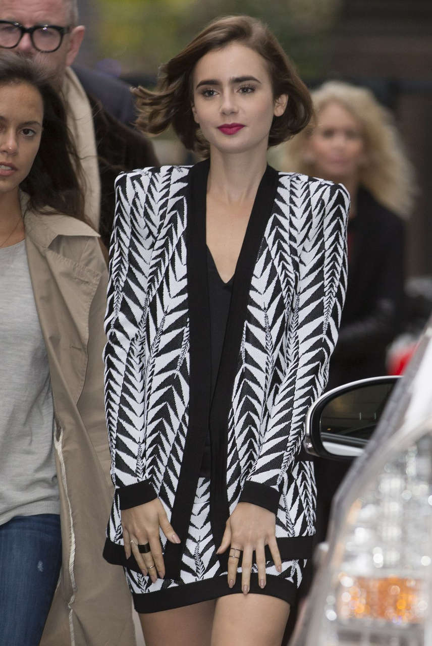 Lily Collins Leaves Studio London