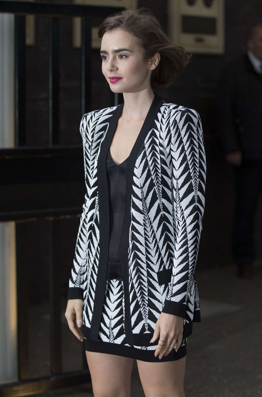 Lily Collins Leaves Studio London