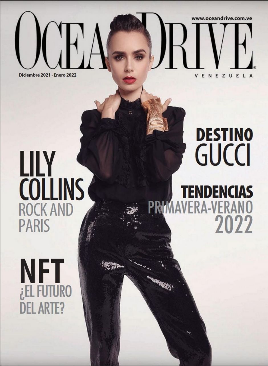 Lily Collins Ocean Drive Magazine December 2021 January