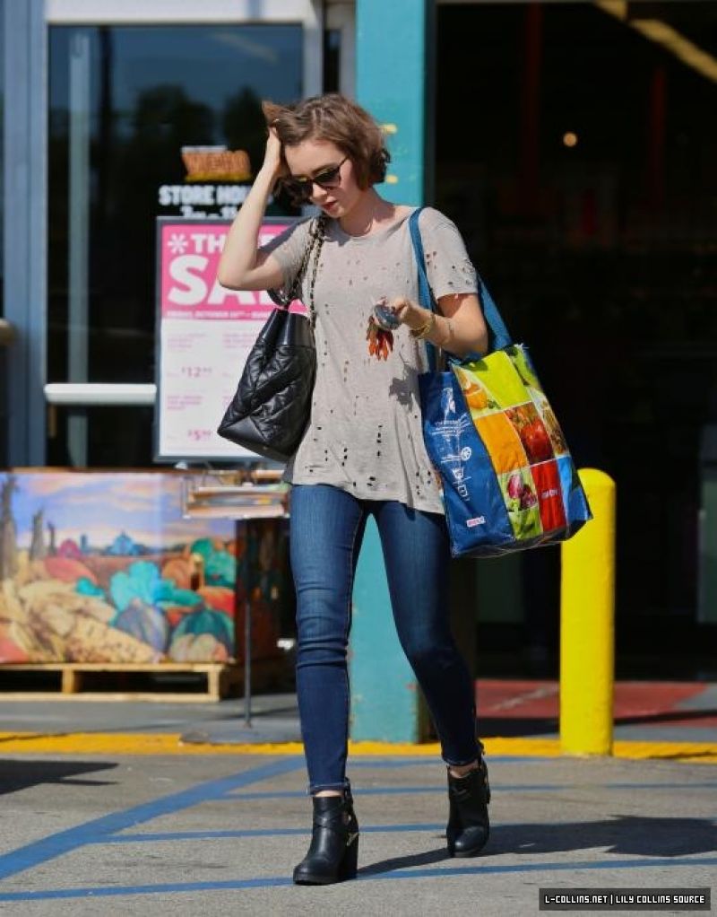 Lily Collins Out About Los Angeles