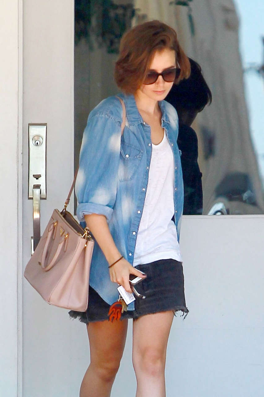Lily Collins Out About West Hollywood