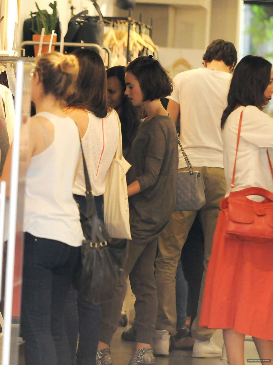 Lily Collins Out Shopping Paris