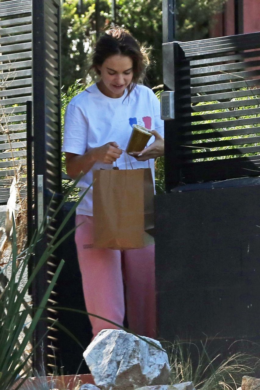 Lily James Has Food Delivered To Her Home Los Angeles