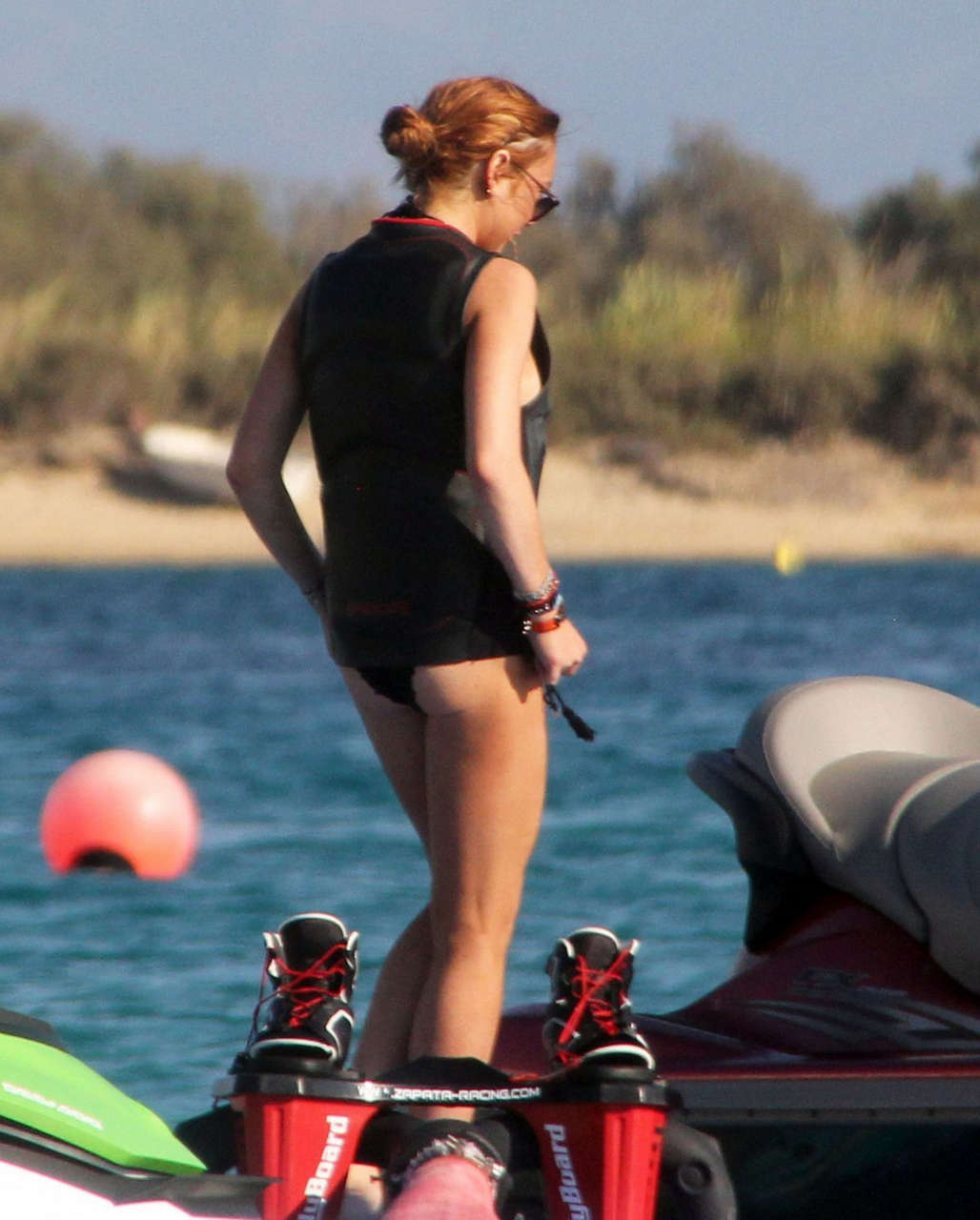 Lindsay Lohan Bikini Jetskiing Greece
