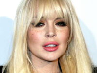 Lindsay Lohan Domingo Zapatas Oscar Art Show Beverly Hills