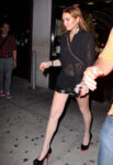 Lindsay Lohan Leaves Wolfgang Puck Restaurant New York