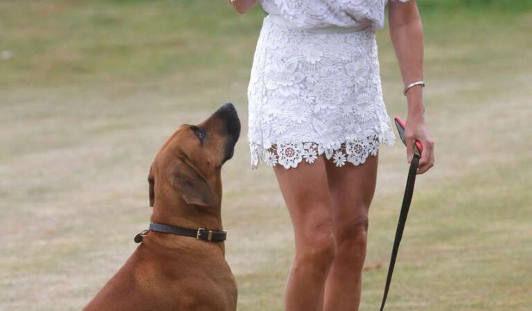 Lizzie Cundy Out With Her Dog London (13 photos)