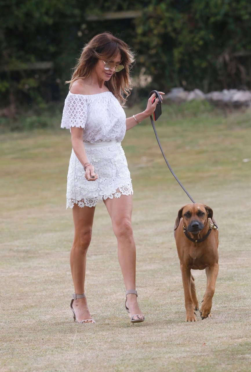 Lizzie Cundy Out With Her Dog London