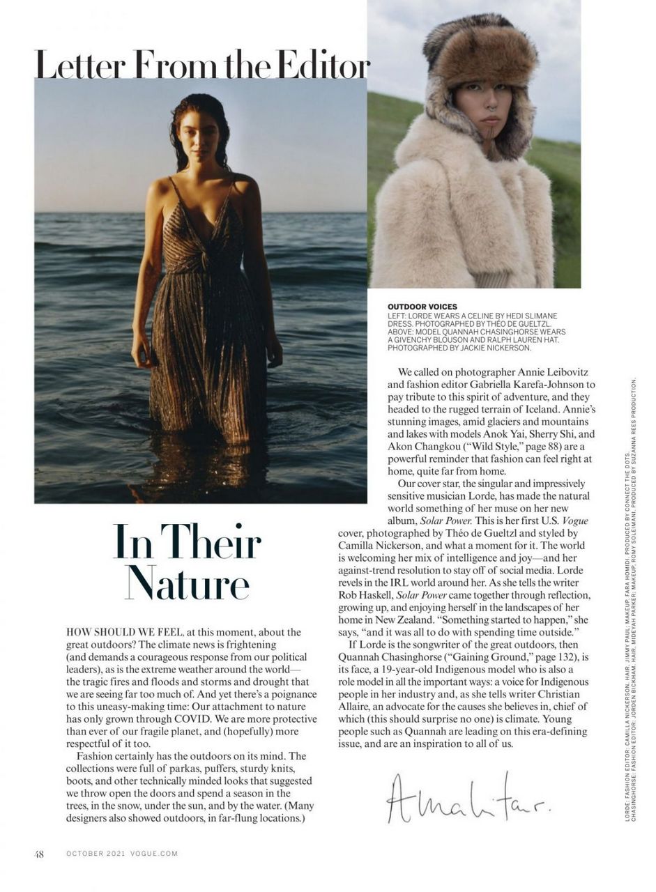 Lorde Vogue Magazine October