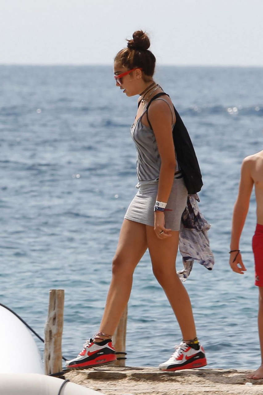 Lourdes Leon Skirt Arrives Boat Ibiza