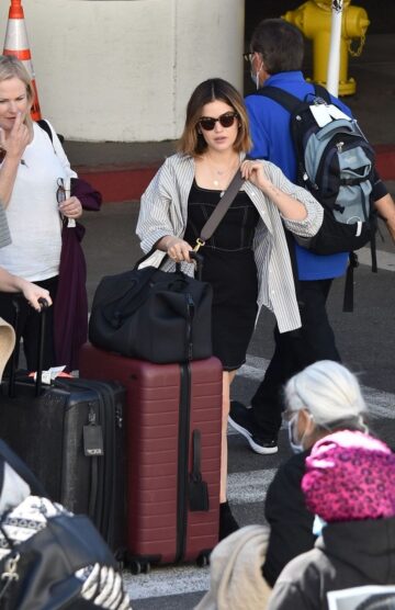 Lucy Hale Arrives Lax Airport Los Angeles