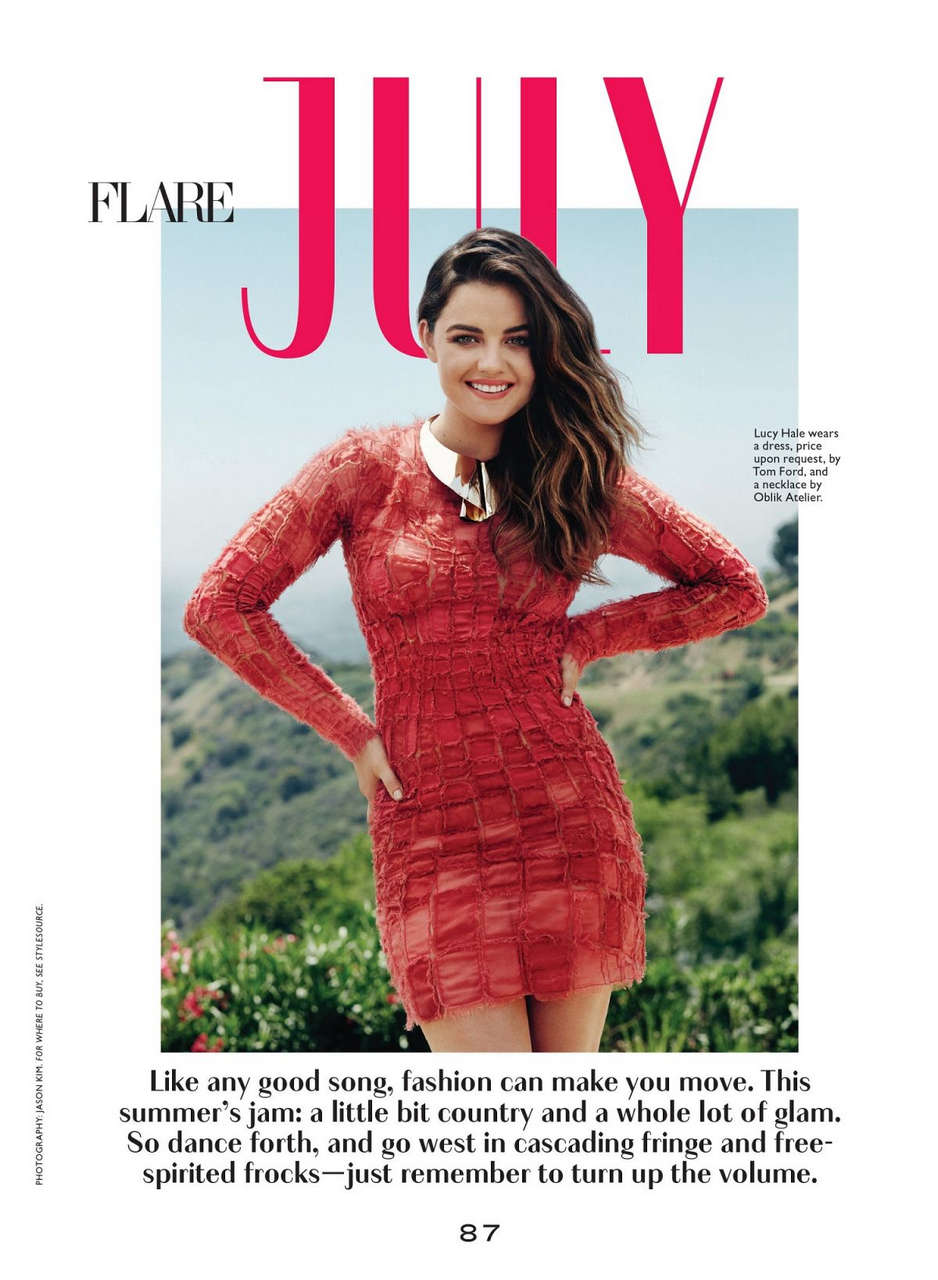 Lucy Hale Flare Magazine Canada July 2014 Issue