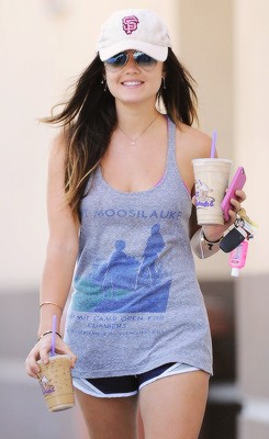 Lucy Hale Leaving The Coffee Bean Tea Leaf In