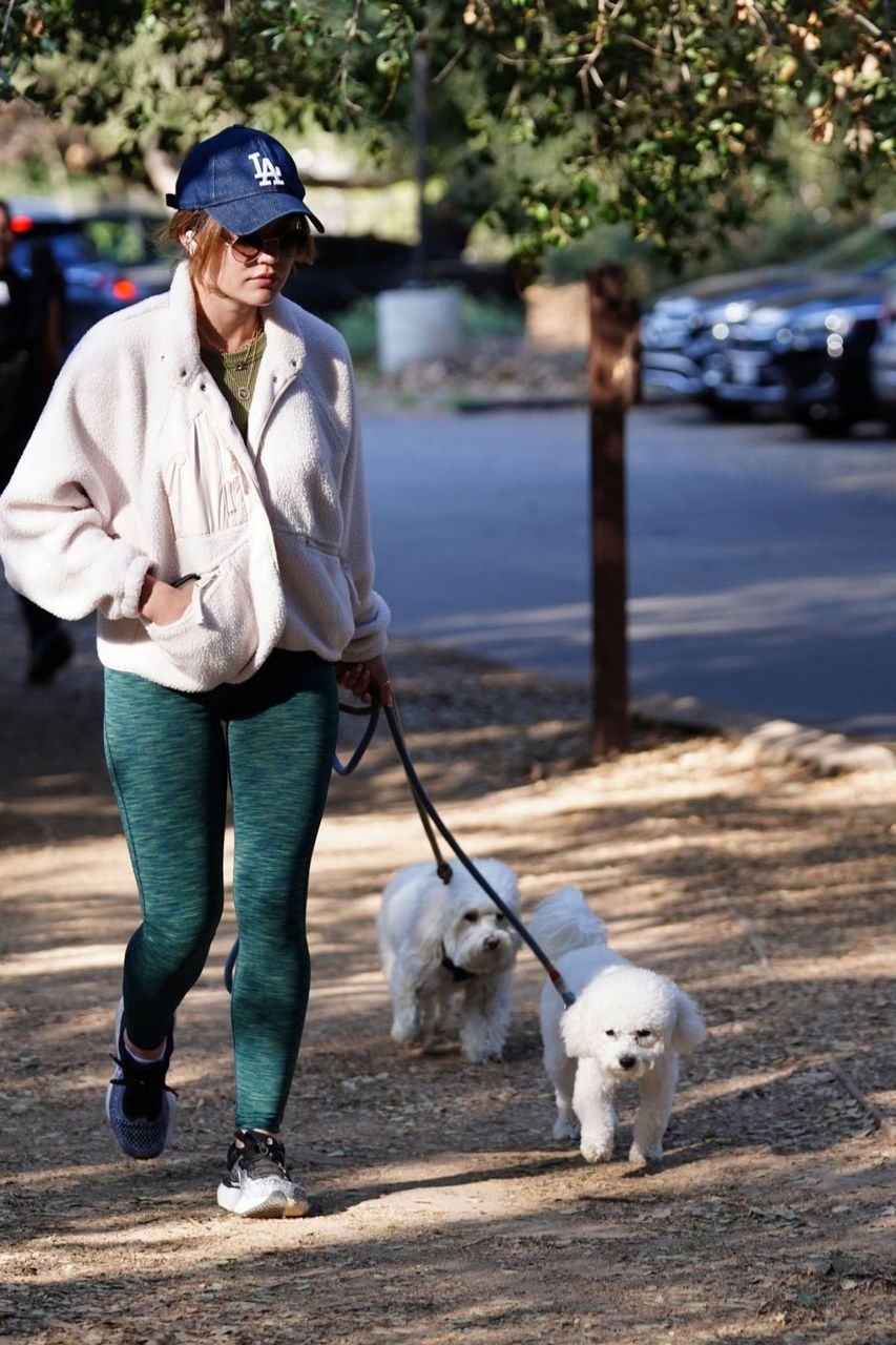 Lucy Hale Out With Her Dog Los Angeles
