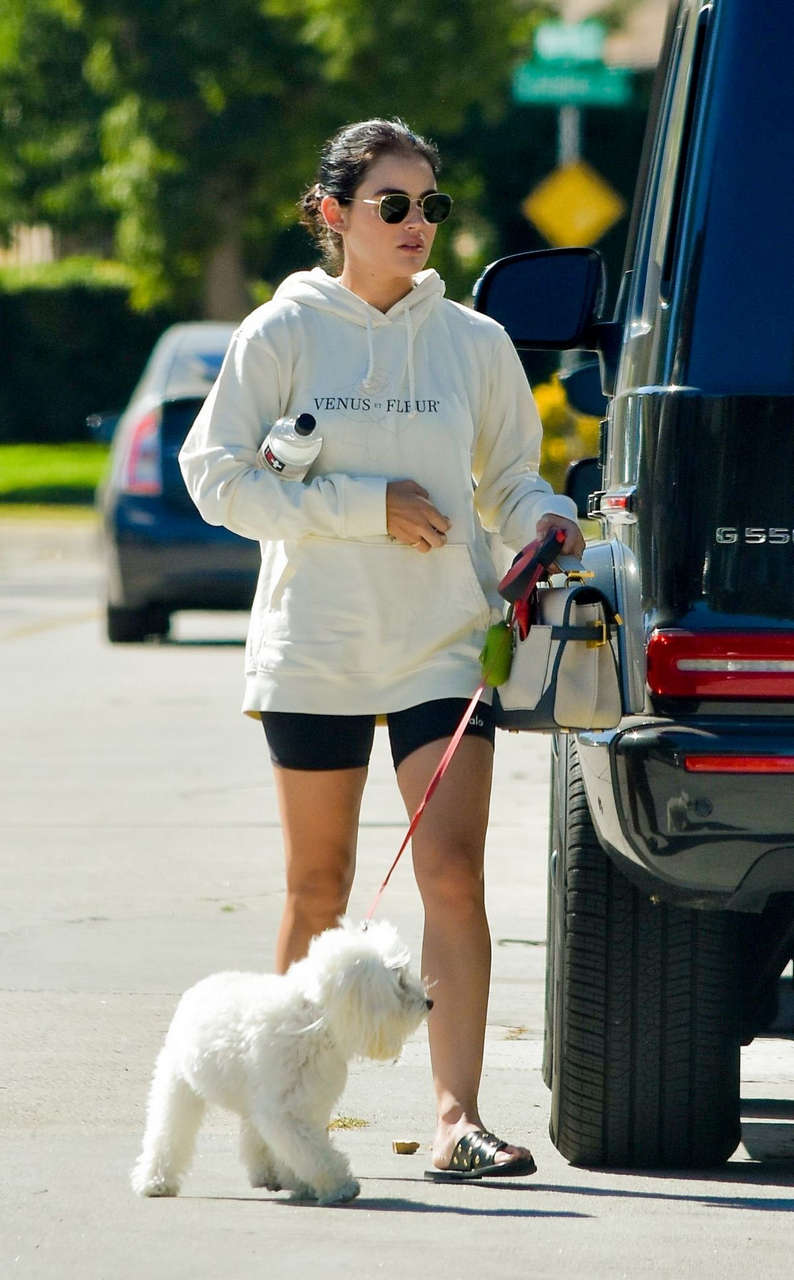 Lucy Hale Out With Her Dog Studio City